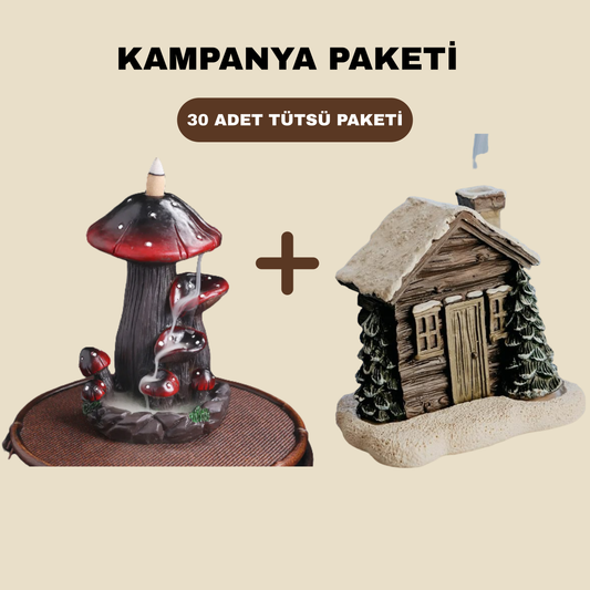 Tütsülen™ Mantar + Karlı Ev Tütsülük + 30'lu Tütsü Paketi