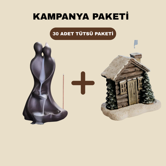 Tütsülen™ Aşkın Sarılması Tütsülük + Karlı Ev Tütsülük + 30'lu Tütsü Paketi