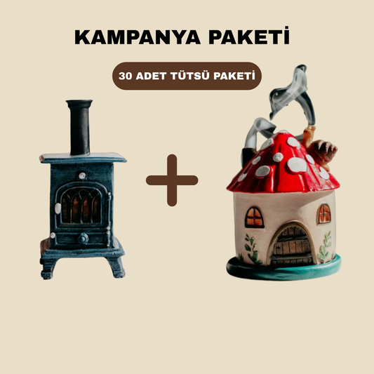 Tütsülen™ Soba Tütsülük + Mantar Ev Tütsülük + 30'lu Tütsü Paketi