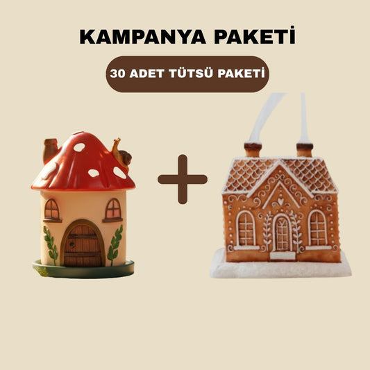 Tütsülen™ Mantar Ev Tütsülük + Kurabiye Ev Tütsülük + 30'lu Tütsü Paketi